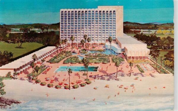 San Juan  Puerto Rico Hotel of the Caribbean Illustration