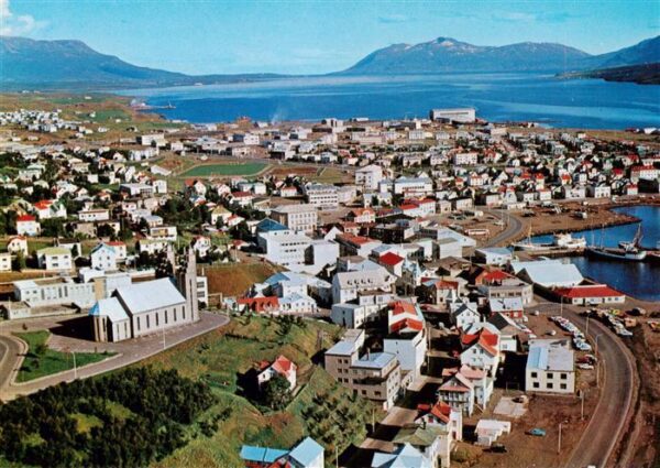 Akureyri Iceland Fliegeraufnahme