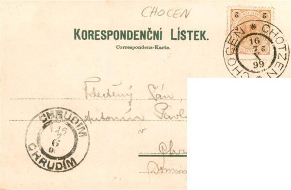 Chocen Chotzen CZ Panorama Radnice Nadrazi – Bild 2