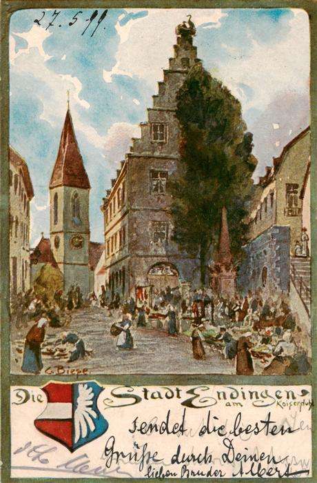 Endingen Kaiserstuhl Am Kaiserplatz Kuenstlerkarte