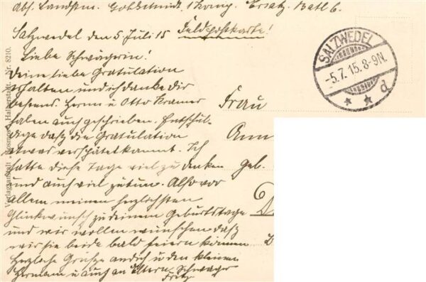 Salzwedel Koenigl Gymnasium Feldpost – Bild 2