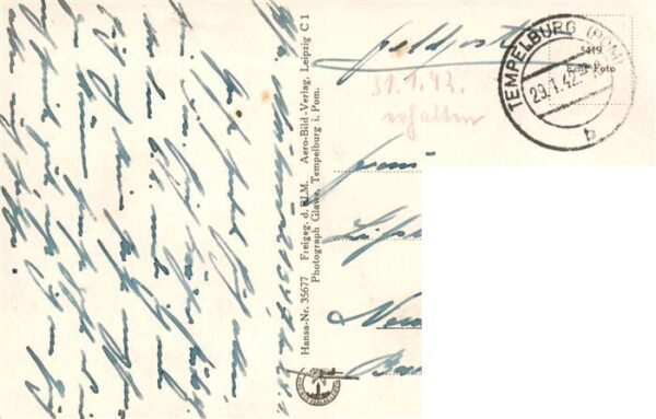 Tempelburg Czaplinek PL Fliegeraufnahme Feldpost – Bild 2