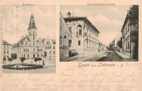 Liebenau Hodkovice nad Mohelkou CZ Rathhaus Reichenbergerstrasse