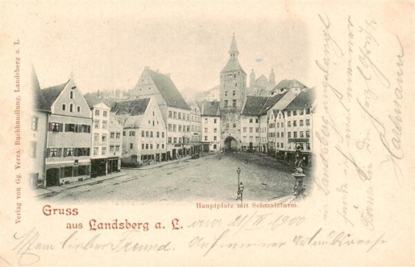Landsberg Lech Bayern Hauptplatz mit Schmalzturm