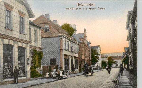 Holzminden Weser Niedersachsen Neue Strasse mit dem Kaiserlichen Postamt