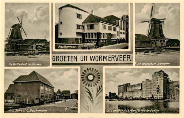 Wormerveer Zaanstad NL De Witte Dorf Verfmalen Postkantoor De Veerschuit Oliemal