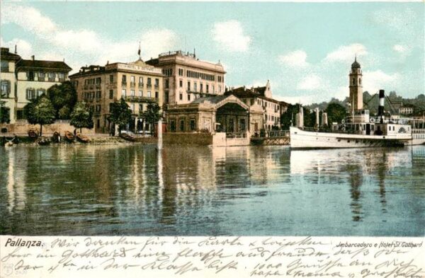 Pallanza Lago Maggiore Piemonte IT Embarcadero e Hotel St. Gothard