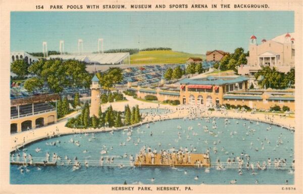 Hershey Pennsylvania USA Hershey Park Pools Museum Sports Arena Illustration