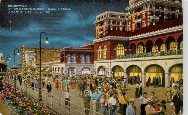 Atlantic City New Jersey USA Boardwalk at Chalfonte-Haddon Hall Hotels Illustrat