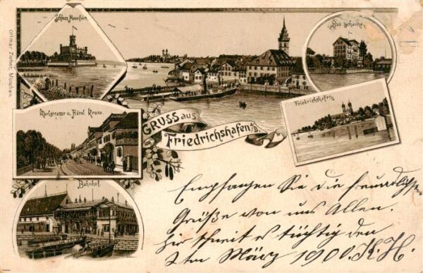 Friedrichshafen Bodensee Schloss Montfort Dorfstrasse Hotel Krone Bahnhof Kirche