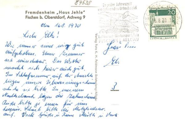 Fischen Allgaeu Fremdenheim Haus Jehle – Bild 2