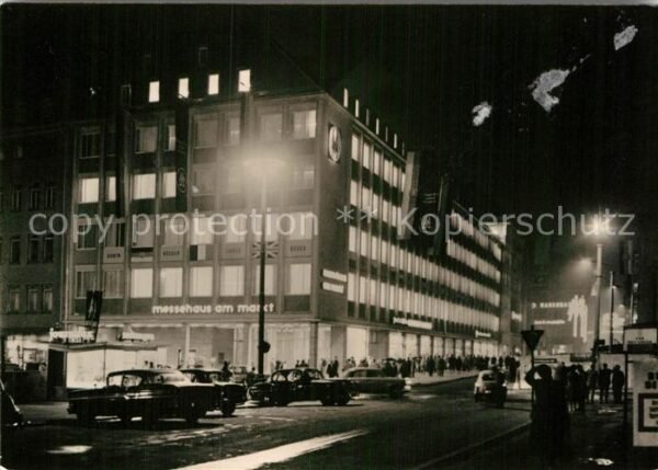 Leipzig Messehaus am Markt Messestadt Nachtaufn