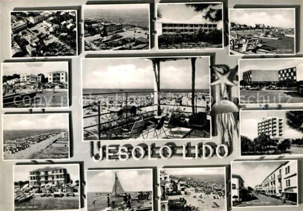 Lido di Jesolo Fliegeraufnahmen Strandpartien Albergo