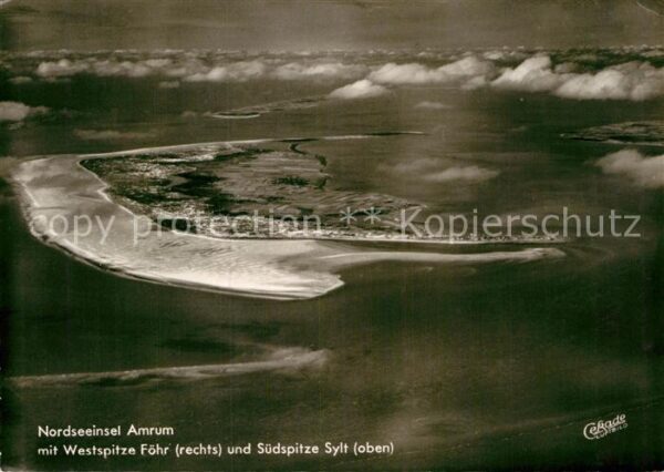 Amrum Fliegeraufnahme mit Föhr und Syltspitze