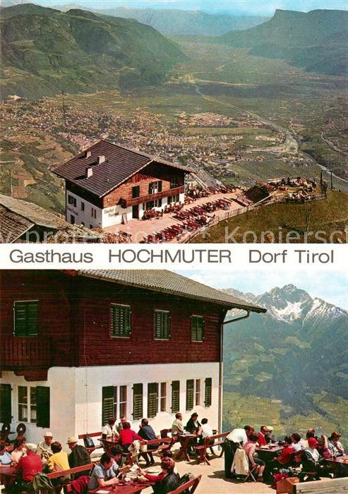 Dorf Tirol Gasthaus Hochmuter Fernsicht Alpenpanor