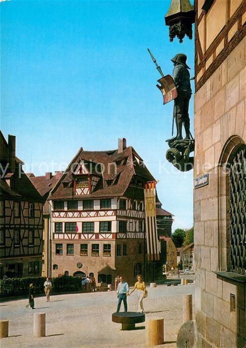 Nuernberg Albrecht Dürer Haus Statue Altstadt Fac