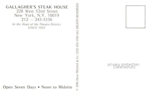 New York City Gallaghers Steak House – Bild 2