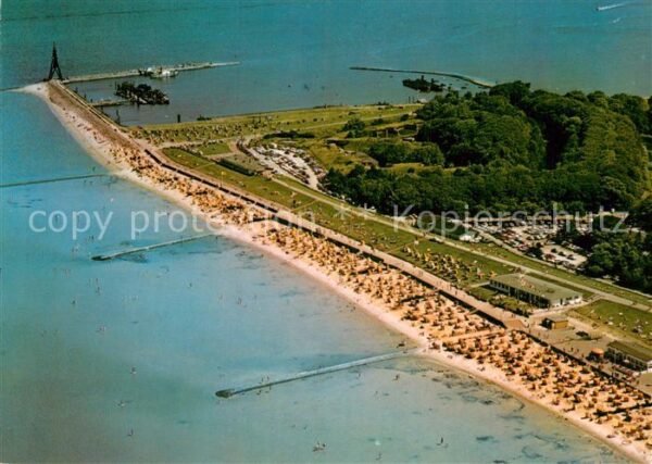 Cuxhaven Doese Nordseebad Strand und Kugelbake Fliegeraufnahme