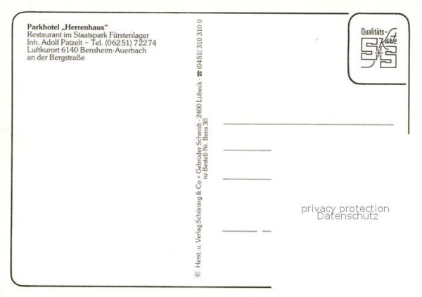 Auerbach Bergstrasse Parkhotel Herrenhaus im Staatspark Fürs – Bild 2