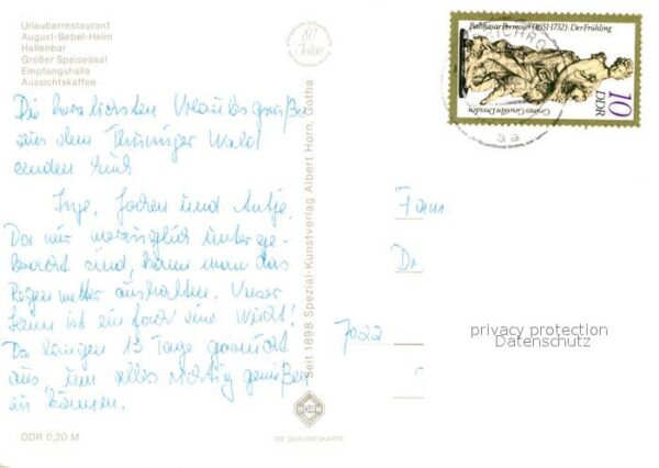 Friedrichroda Urlauberrestaurant Aug Bebel Heim Halle – Bild 2