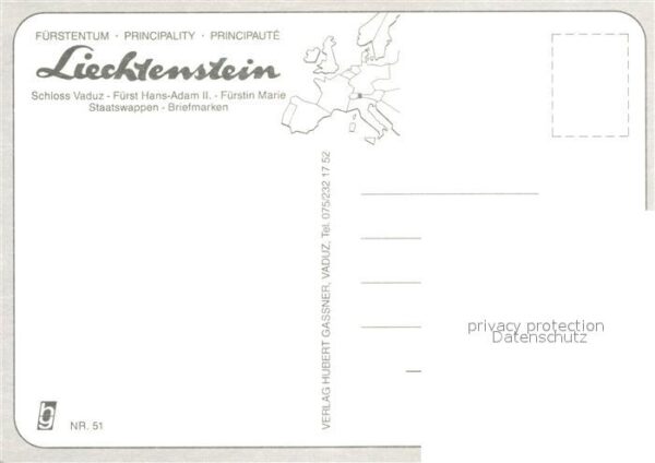 Liechtenstein  Schloss Vaduz Staatswappen Briefmarken – Bild 2