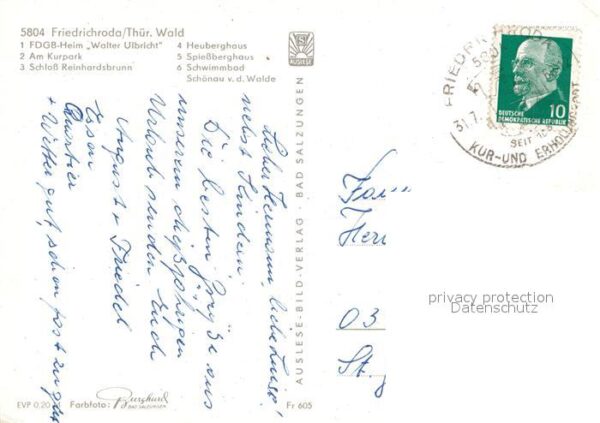 Friedrichroda FDGB Heim Walter Ulbricht Am Kurpark Sc – Bild 2