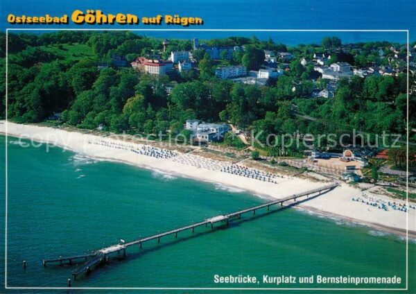 Goehren Ruegen Fliegeraufnahme Seebrücke Kurplatz und