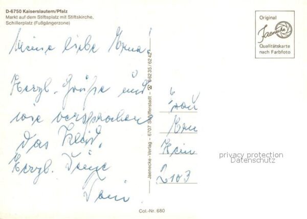 Kaiserslautern Markt Stiftsplatz Stiftskirche Schiller – Bild 2