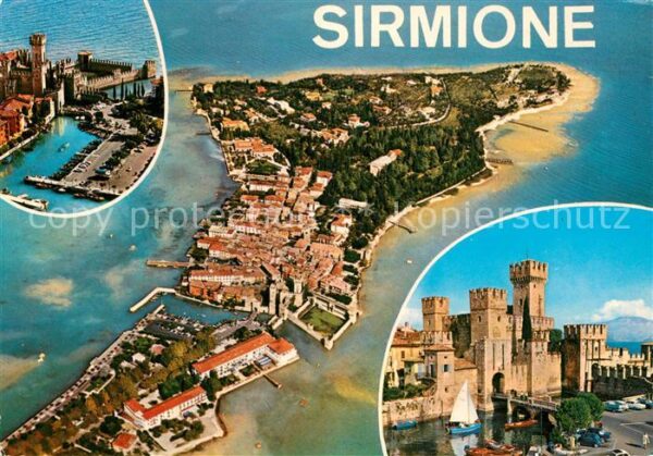 Sirmione Lago di Garda Lago di Garda Castello Fliegeraufnahme