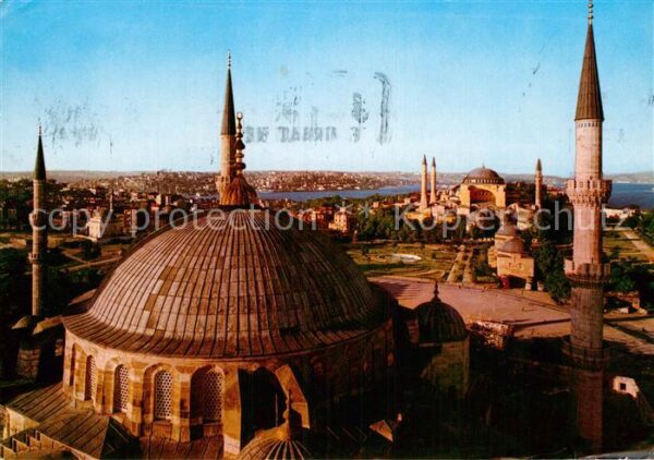 Istanbul Constantinopel Blaue Moschee mit Hagia Sophia