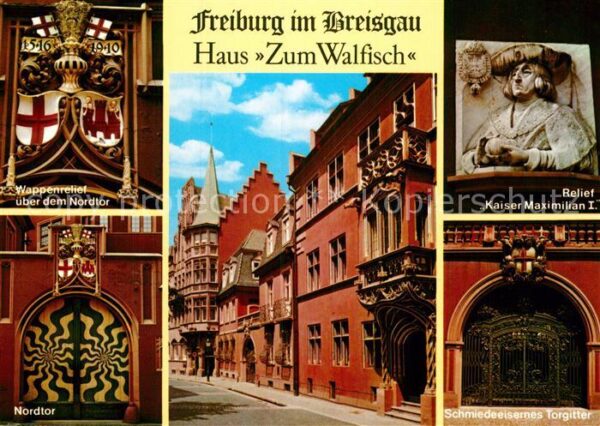 Freiburg Breisgau Haus Zum Walfisch Relief Kaiser Maximil