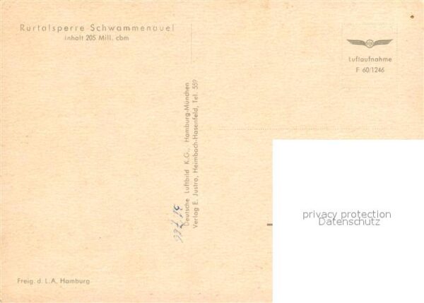 Aachen Fliegeraufnahme Rurtalsperre Schwammena – Bild 2