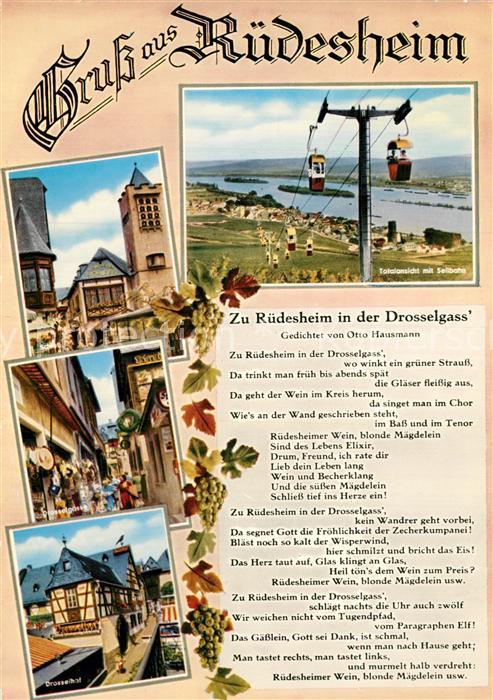 Ruedesheim Rhein Panorama Seilbahn Schloss Drosselgasse