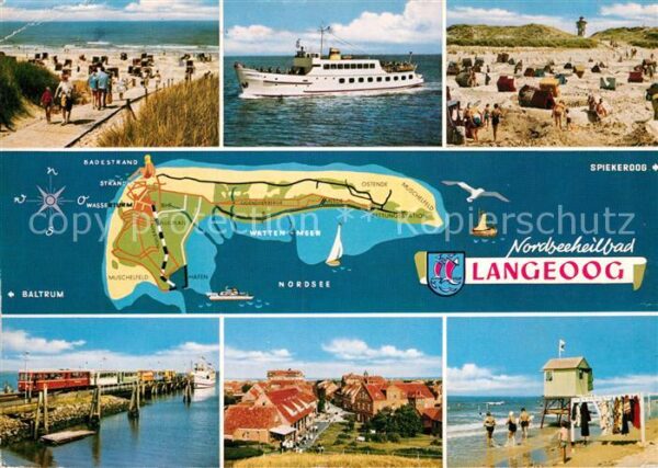 Langeoog Nordseebad Strandpartien Inselkarte Inselzug Teila