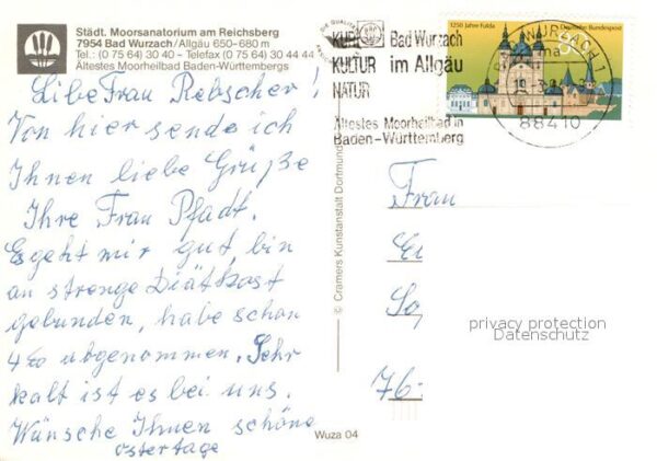 Bad Wurzach Städt Moorsanatorium am Reichsberg – Bild 2