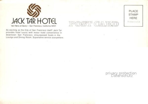 San Francisco California Jack Tar Hotel Lounge and Dining Room S – Bild 2