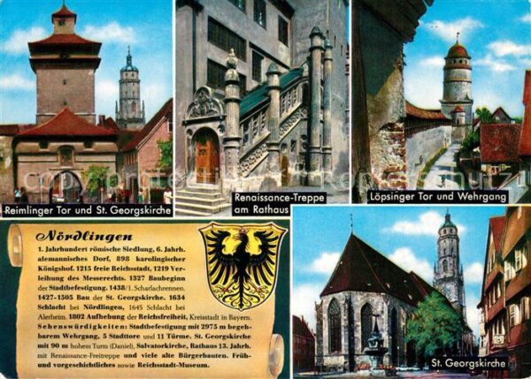 Noerdlingen Reimlinger Tor und St Georgskirche Rena