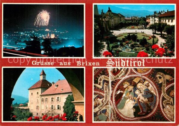 Brixen Suedtirol bei Nacht Park Kirche Deckengemälde
