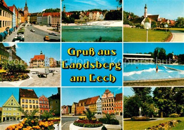 Landsberg Lech Ortsansichten Schwimmbad Park Marktplat
