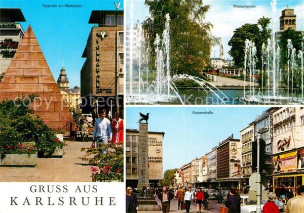 Karlsruhe Baden Pyramide am Marktplatz Kaiserstrasse Wa