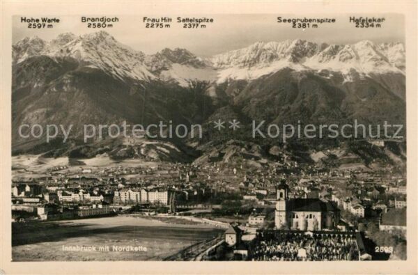 Innsbruck Gesamtansicht Nordkette