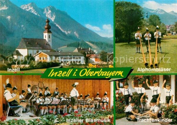 Inzell Kirche Alphornbläser Blasmusik Trachten