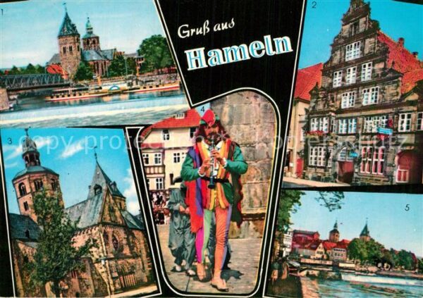 Hameln Weser Blick auf Münster Rats Schänke Rattenfä