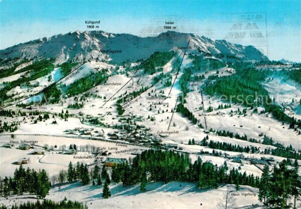 Oberjoch Kühgrund Iseler Skipisten Teilansicht