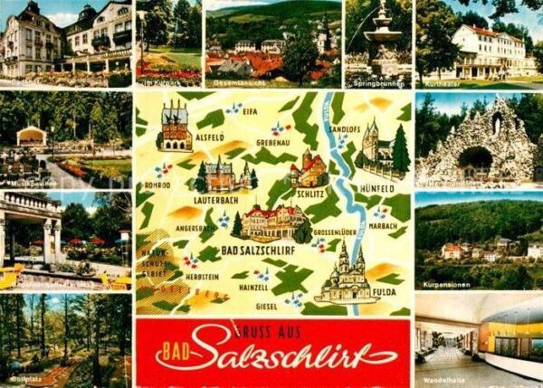Bad Salzschlirf Badehof Springbrunnen Minigolfplatz Kur