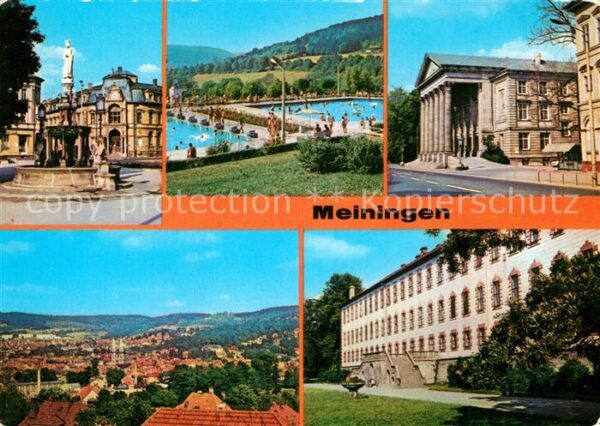 Meiningen Thueringen Bad Theater Teilansicht Schloss Straatl