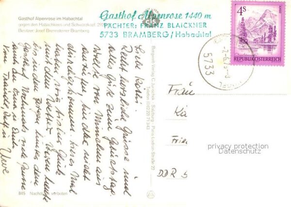 Habachtal Gasthof Alpenrose Schwarzkopf Habachkee – Bild 2
