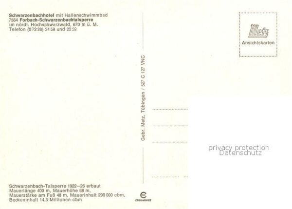 Forbach Baden Schwarzenbach-Talsperre Schwarzenbachho – Bild 2