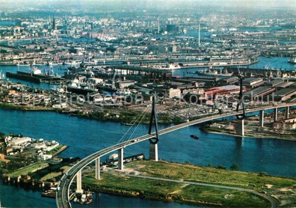 Hamburg Köhlbrandbrücke Fliegeraufnahme