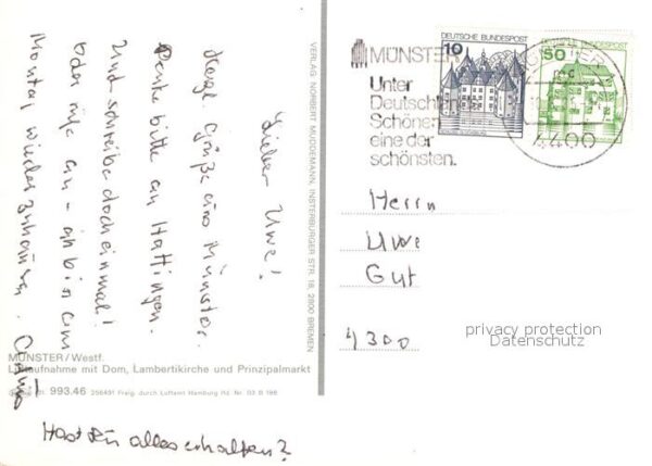 Muenster Westfalen Fliegeraufnahme Dom Lambertikirche Prin – Bild 2